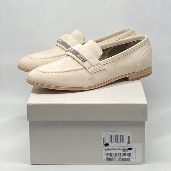 Brunello Cucinelli Embellished Suede Leather Loafers size 37 - Picture 12 of 14